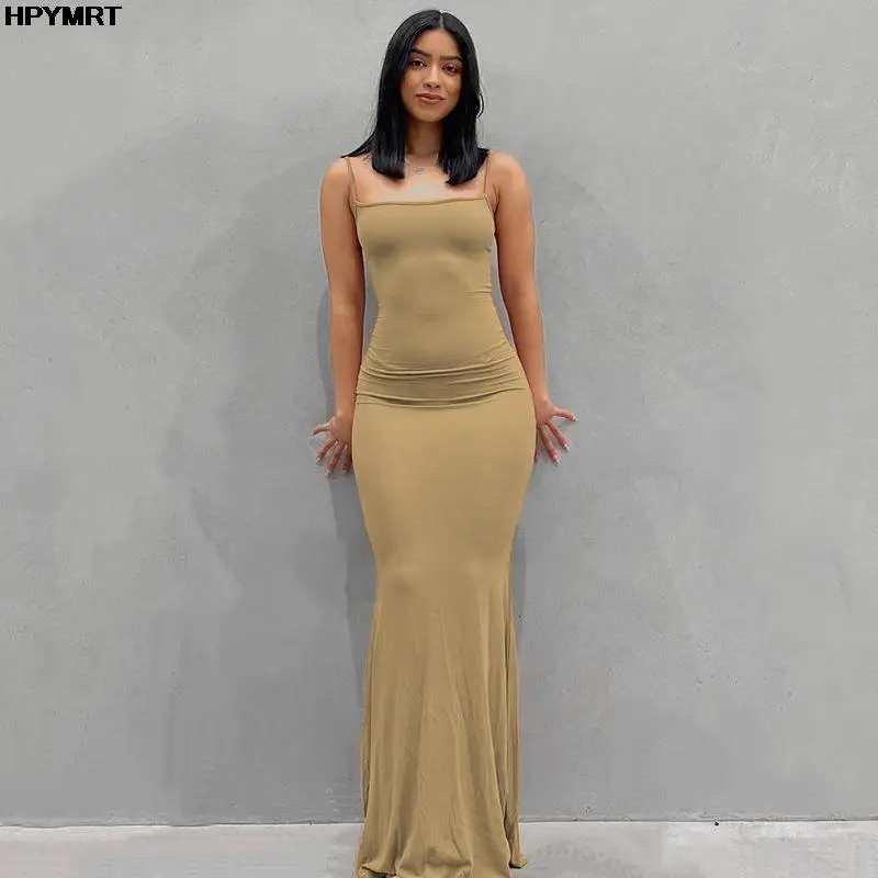 Satin Slip Sleeveless Backless Slim Sexy Maxi Dress 2022 Spring Women Party Y2K Concise Bodycon Elegant Dresses Female Clothing thumbnail 4