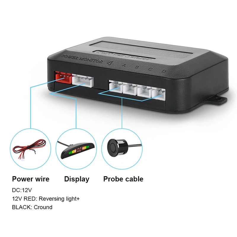 Car LED Parking Sensor Kit with 4 Radar Accurate Digital Display of Obstacle Distance Alarm Parktronic Kit Suitable For Most Car thumbnail 4