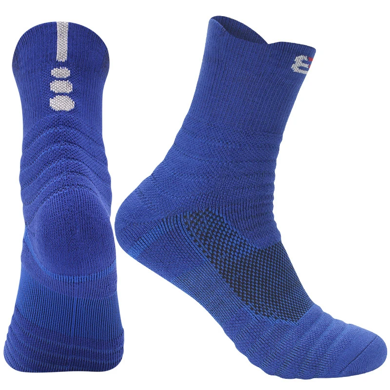 Men Sports Socks Shock-absorbing Cushion Terry Towel Basketball Cycling Running Hiking Tennis Socks for Women Cotton Size 31-48 thumbnail 5