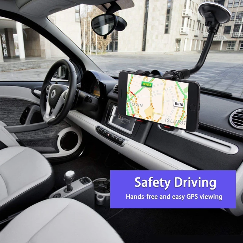 360 Rotate Sucker Car Phone Holder Flexible Mount Stand Mobile Cell Support For iPhone Samsung Xiaomi Clip Phone Holder in Car thumbnail 2