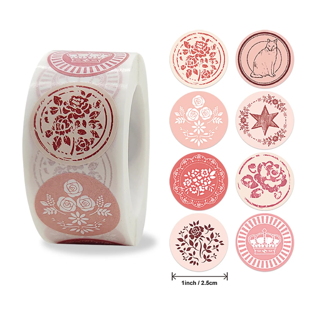 100-500pcs Labels Roll Flower Thank You Stickers Scrapbooking For Gift Decoration Stationery Sticker Seal Label Handmade Sticker thumbnail 3