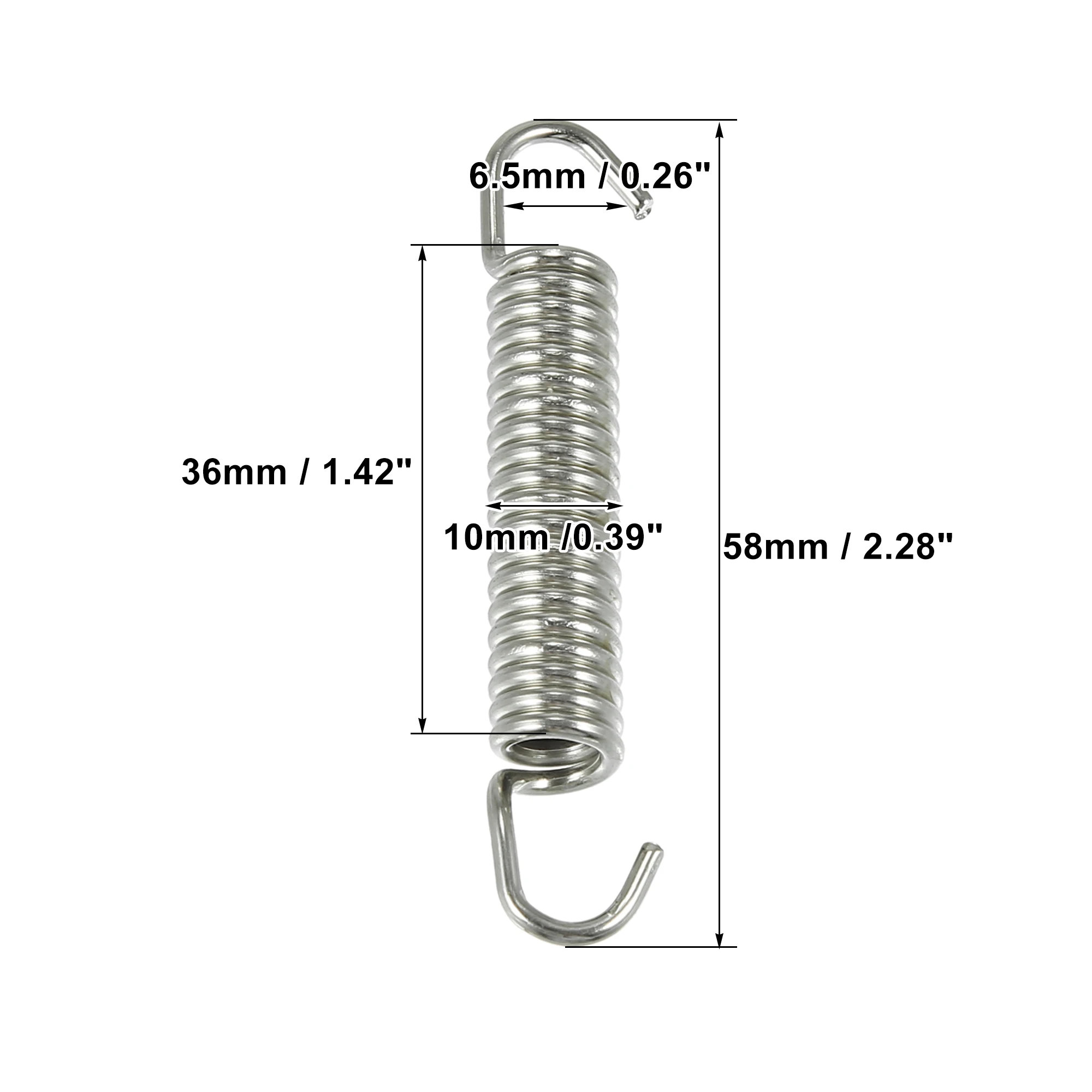Motorcycles Universal Exhaust Pipe Spring 63mm 2.5" Stainless Steel Exhaust Pipe Spring Hook Modified Accessory thumbnail 3