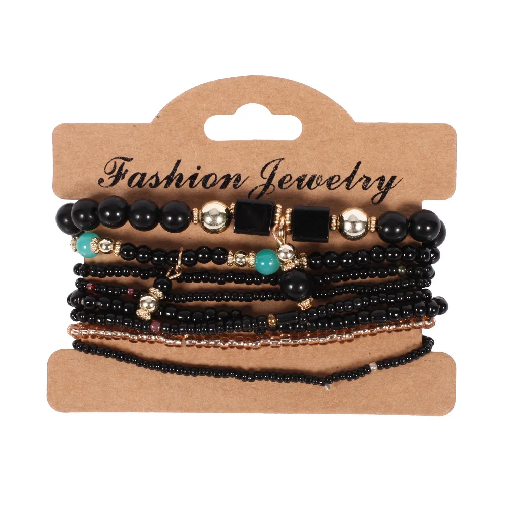 Bohemian Handmade Beads Bracelet Set For Women Summer Colorful Beaded Chain Bangle Girls Boho Jewelry Accessories thumbnail 4