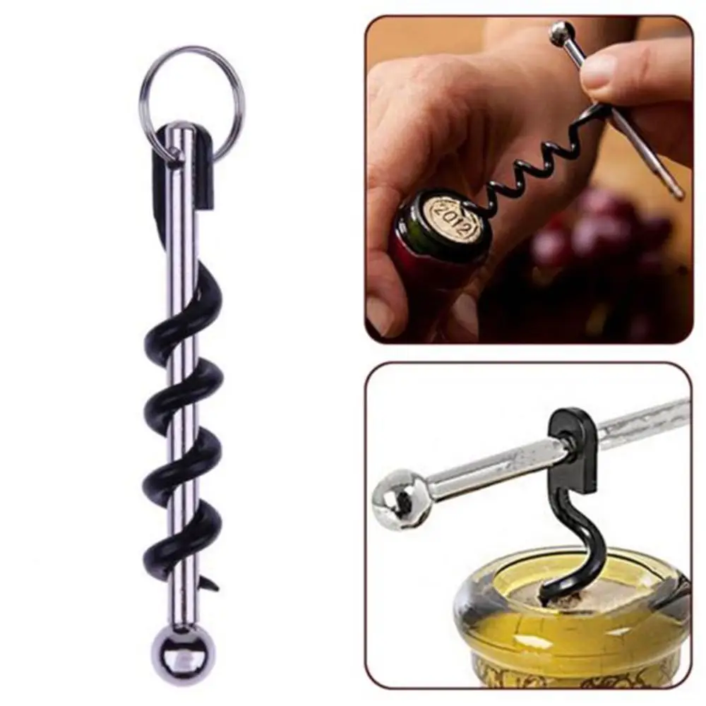 Red Wine Bottle Opener Outdoor Mini EDC Cork Screw Bottle Opener Keyring Tool Multi-functional Camping Survival Equipment Tool thumbnail 3