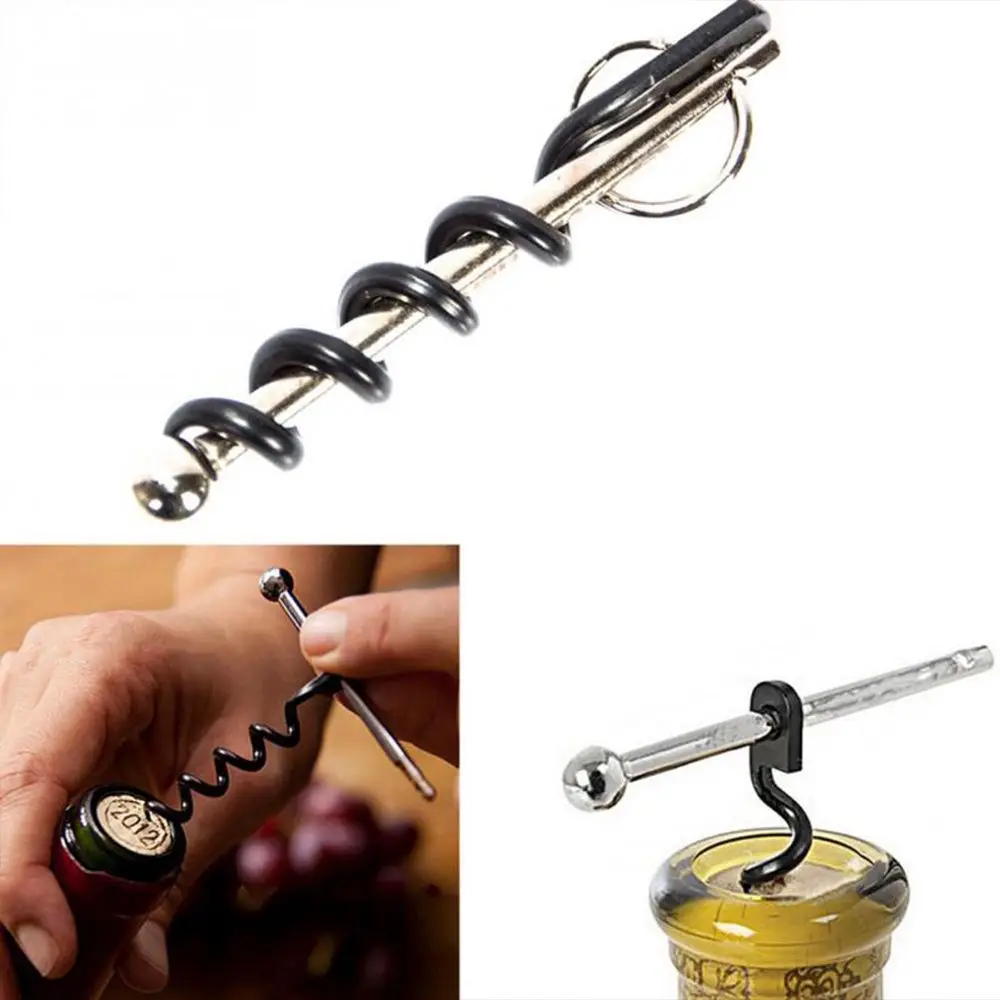 Red Wine Bottle Opener Outdoor Mini EDC Cork Screw Bottle Opener Keyring Tool Multi-functional Camping Survival Equipment Tool thumbnail 2