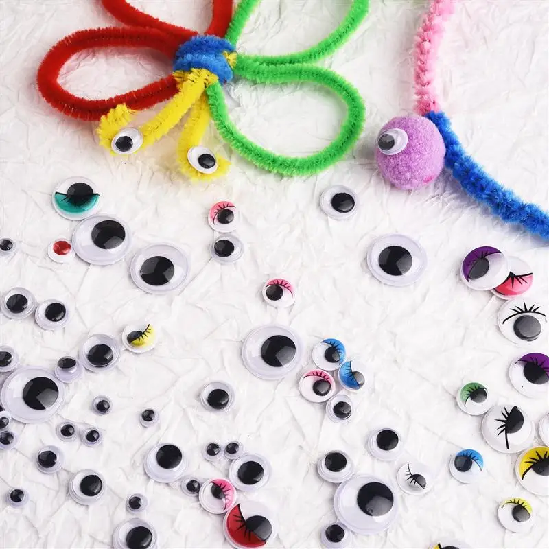 DIY Self-Adhesive Wiggly Googly Doll Eye Black White Movable Simulation Animal Eyeball Kindergarten Children Craft Supplies thumbnail 3