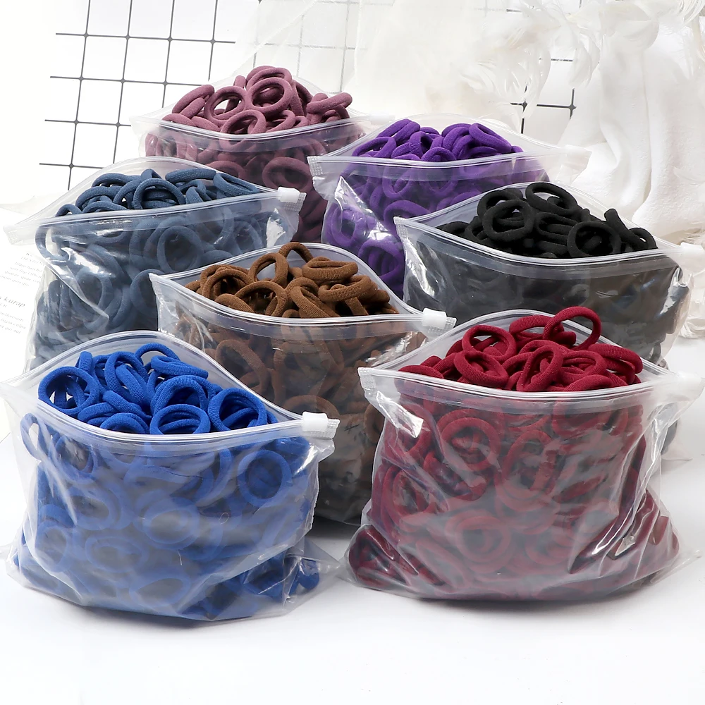 50/100PCS 3cm Children Headband High Elastic Solid Color Scrunchies Kids Baby Hair Bands Headwear Hair Accessories Gifts Holder thumbnail 2