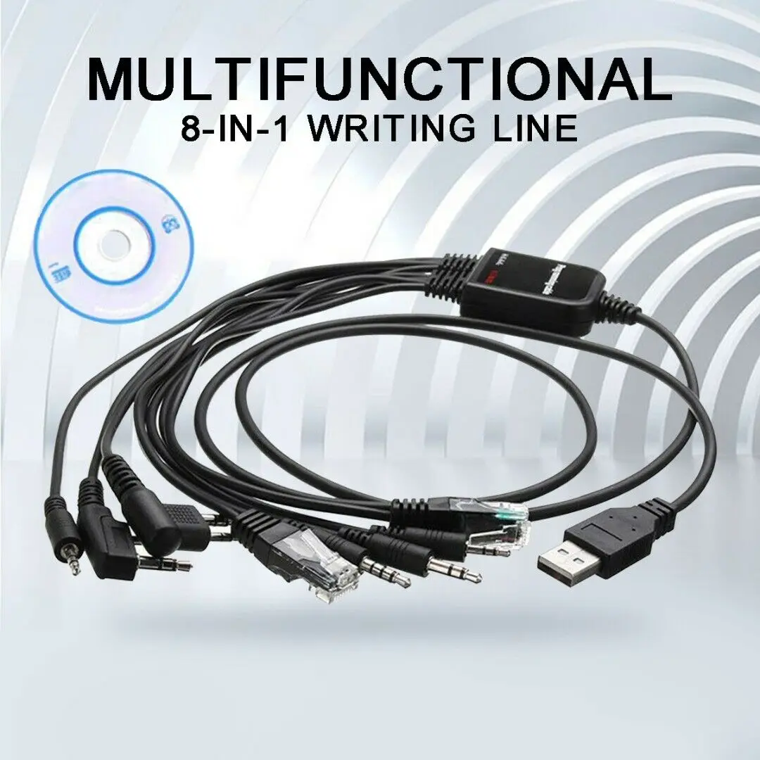 8 in 1 Function RJ-45 8 Pin Plug USB Programming Cable Line & Driver CD For Motorola Baofeng Kenwood HYT Radio thumbnail 5