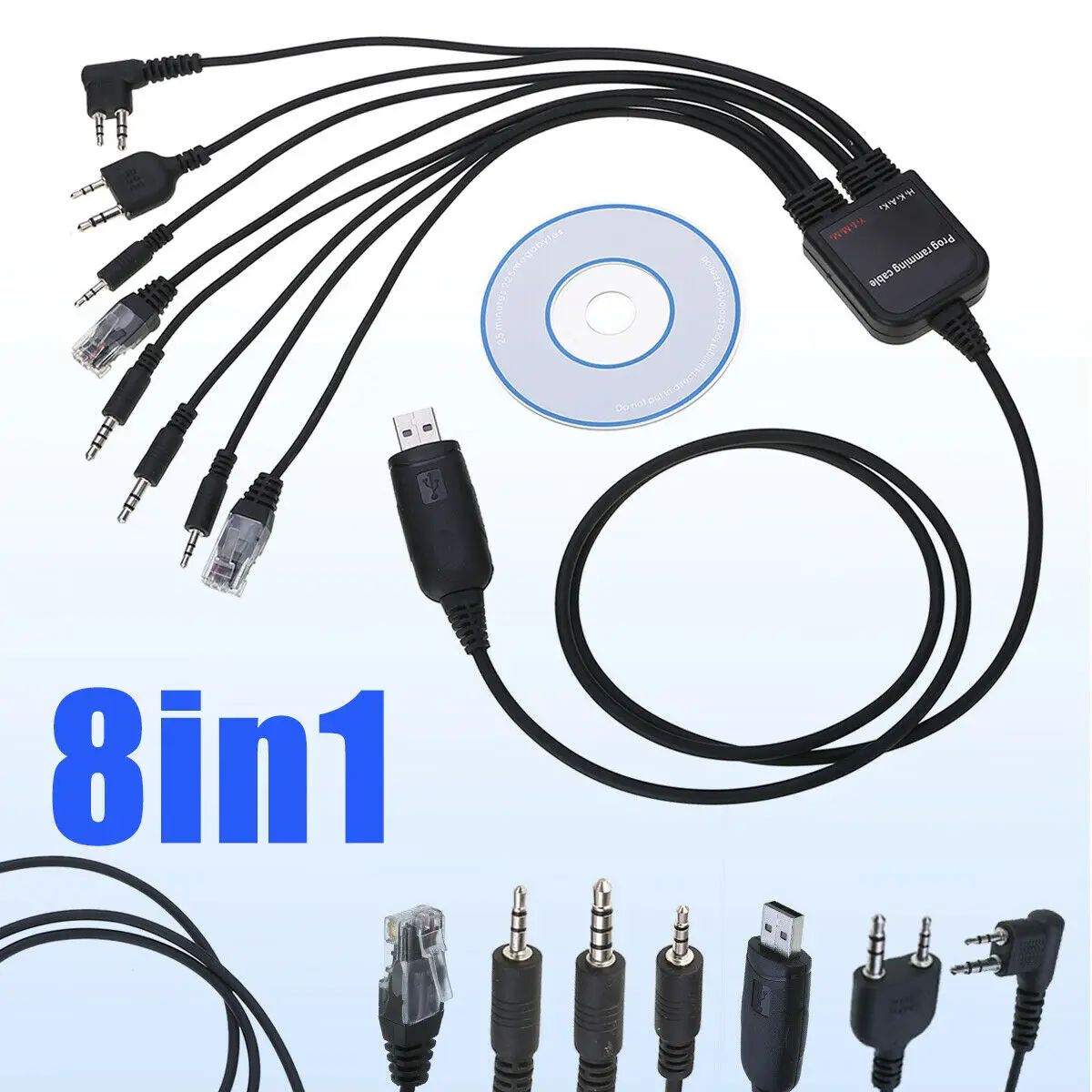 8 in 1 Function RJ-45 8 Pin Plug USB Programming Cable Line & Driver CD For Motorola Baofeng Kenwood HYT Radio thumbnail 4