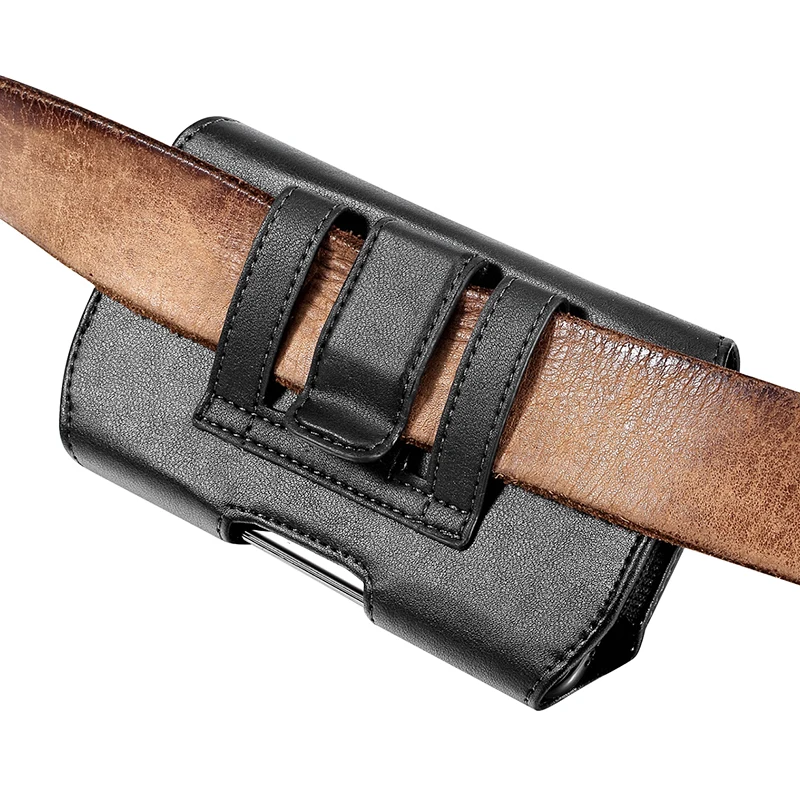 Phone Pouch Premium Leather Belt Case with Belt Clip Loop Magnetic Closure Cell Phone Holder Cover Waist Bag for iPhone Xiaomi thumbnail 5