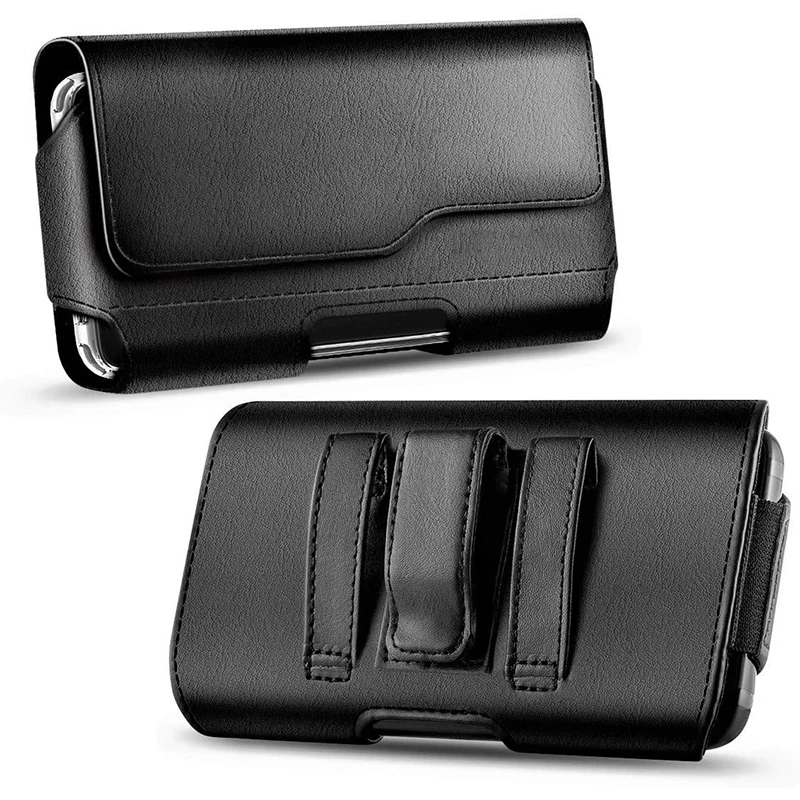 Phone Pouch Premium Leather Belt Case with Belt Clip Loop Magnetic Closure Cell Phone Holder Cover Waist Bag for iPhone Xiaomi thumbnail 2