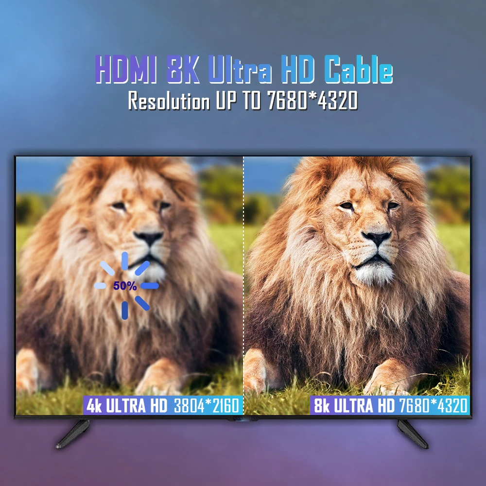 8K HDMI-Compatible Cable 4K@120Hz 8K@60Hz HDMI 2.1 Cable 48Gbps Adapter For RTX 3080 eARC HDR Video Cable PC Laptop TV box PS5 thumbnail 5