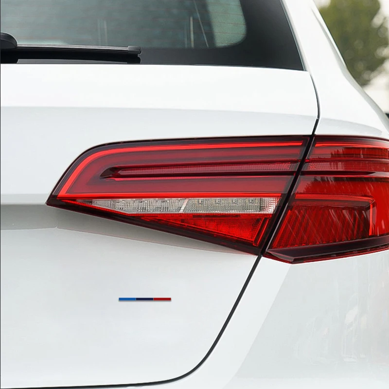 2pcs Car Motorcycle Emblem Metal Sport Stripe 3 Color Stripes Rally Flag Badge Logo Body Decals Interior Decoration Stickers thumbnail 4