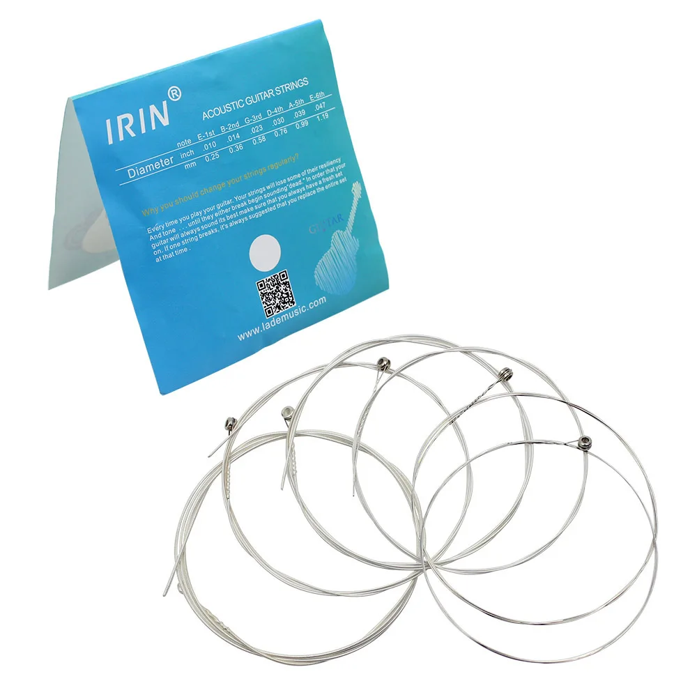6Pcs/Set Acoustic Guitar Strings A104  Stainless Steel Mercerized Strings Silver Plated Copper Alloy Wound Guitar Accessories thumbnail 2