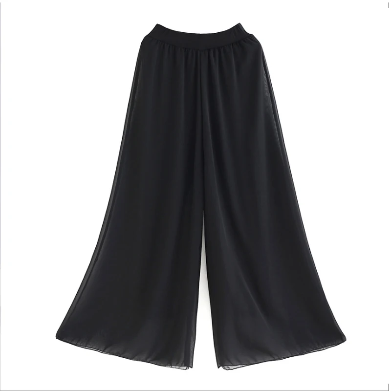Dance practice pants, dance pants, folk dance, adult women's wide-leg pants, yoga pants, gauze chiffon party pants, costumes thumbnail 6