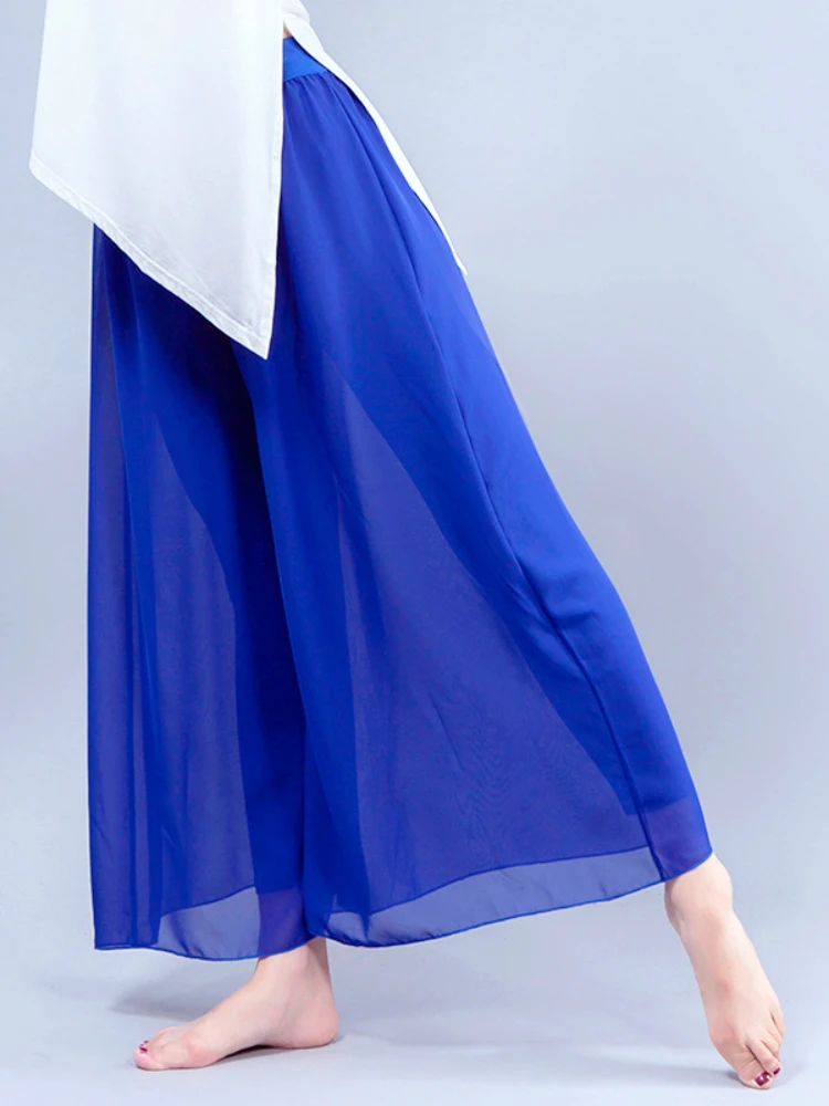 Dance practice pants, dance pants, folk dance, adult women's wide-leg pants, yoga pants, gauze chiffon party pants, costumes thumbnail 3