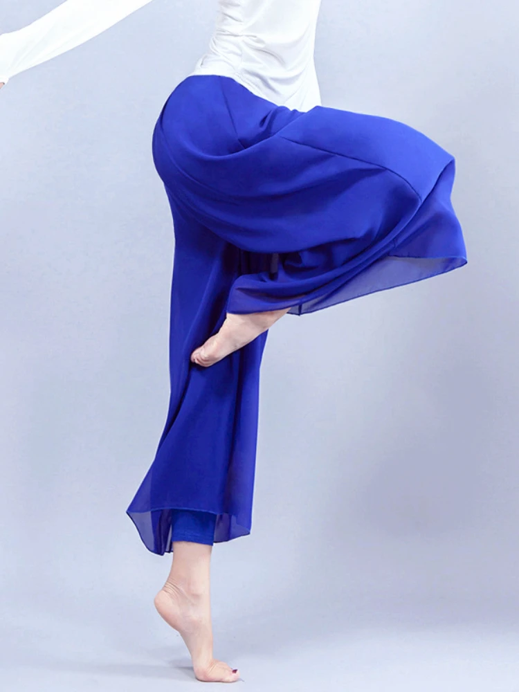 Dance practice pants, dance pants, folk dance, adult women's wide-leg pants, yoga pants, gauze chiffon party pants, costumes