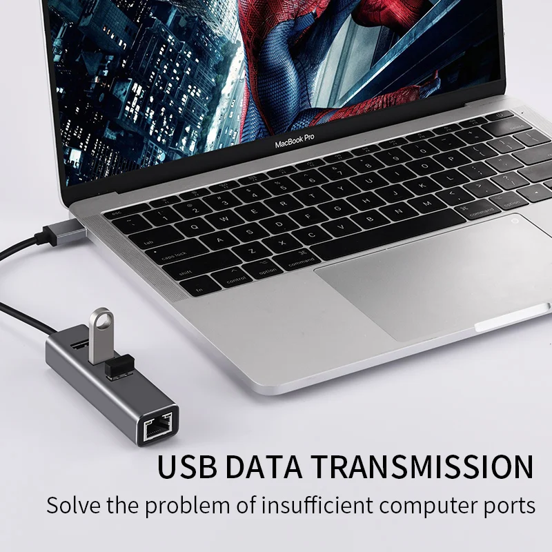 USB 3.0 HUB 1000Mbps 3 Ports USB 3.0 Type C HUB USB to Rj45 Gigabit Ethernet Adapter RTL8153 for MacBook Laptop Computer thumbnail 4