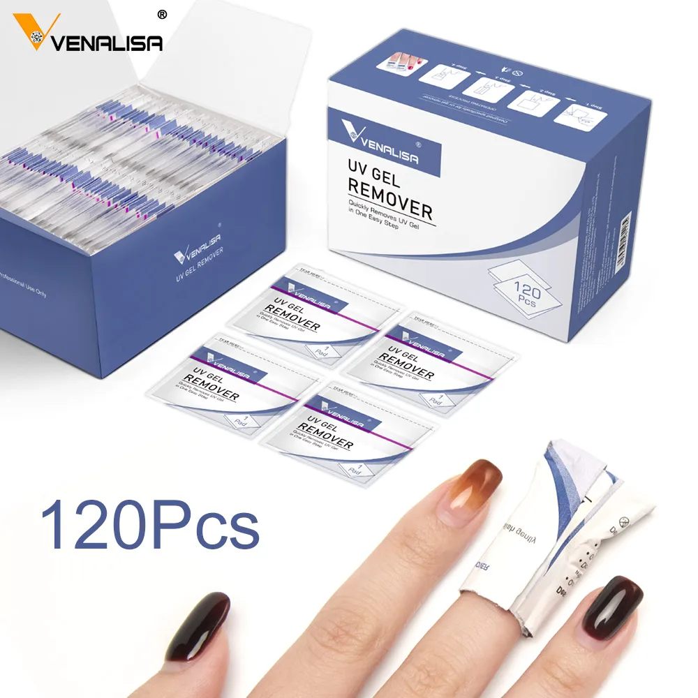 20pcs/120Pcs Venalisa Remover Wipes Pad for Nail Manicure Cleanser Nail Art UV Gel Remover Degreaser for Nails Gel Nail Polish thumbnail 3