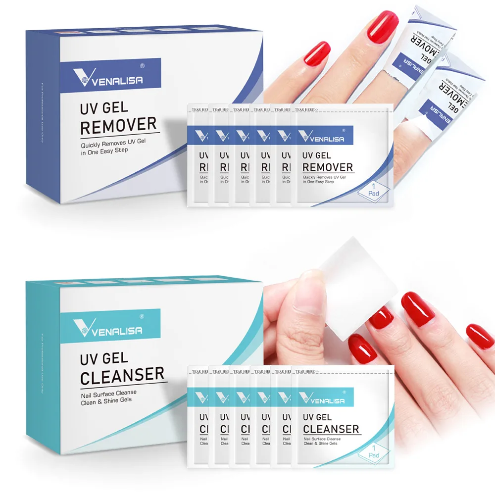 20pcs/120Pcs Venalisa Remover Wipes Pad for Nail Manicure Cleanser Nail Art UV Gel Remover Degreaser for Nails Gel Nail Polish thumbnail 6