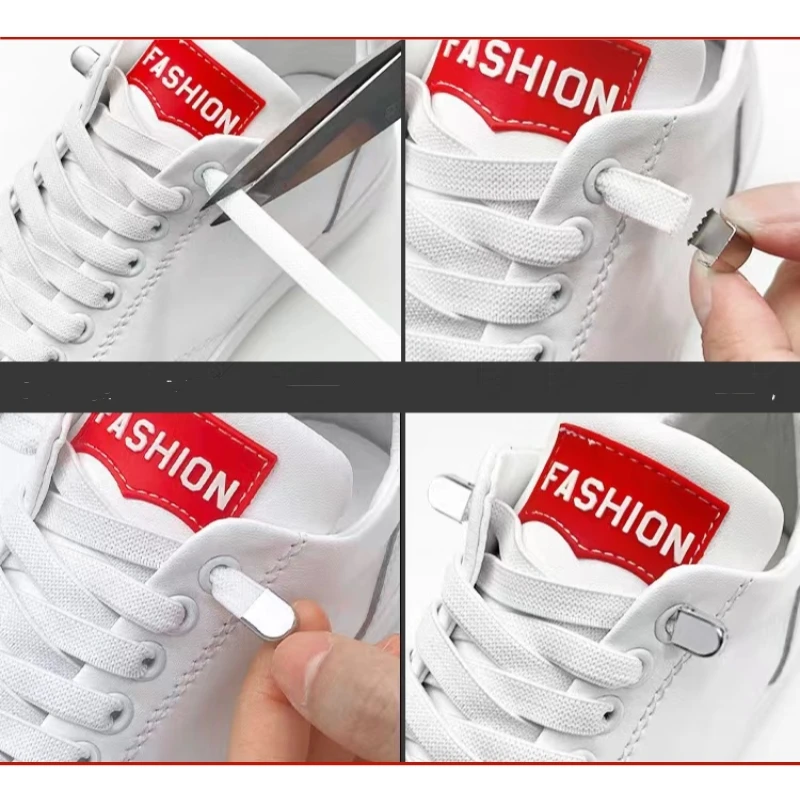 1 Pair No Tie Shoe laces Elastic Shoelaces Outdoor Leisure Sneakers Quick Safety Flat Shoe lace Kids And Adult Unisex Lazy laces thumbnail 5