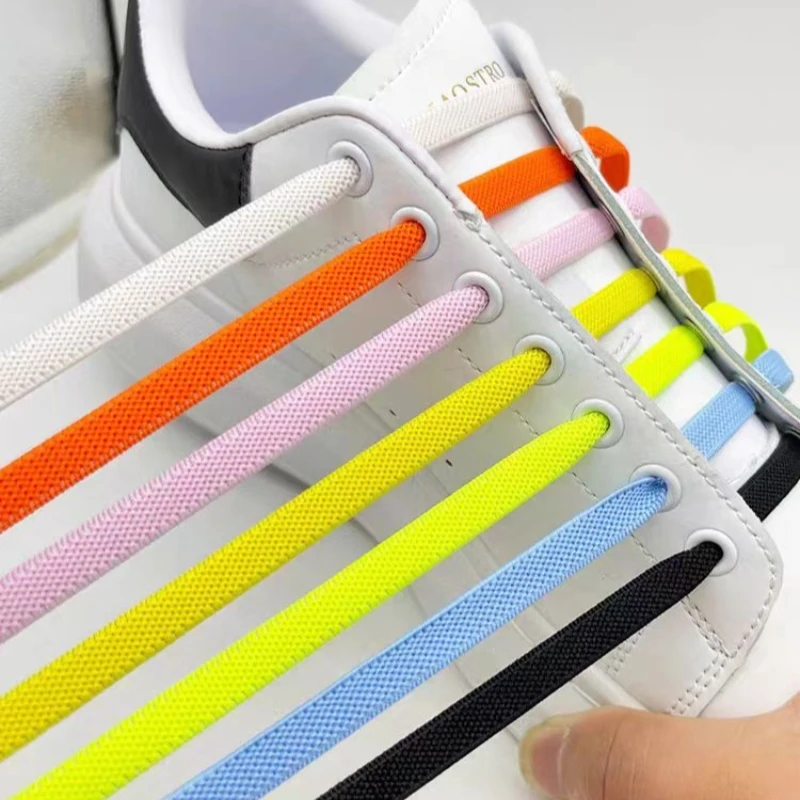 1 Pair No Tie Shoe laces Elastic Shoelaces Outdoor Leisure Sneakers Quick Safety Flat Shoe lace Kids And Adult Unisex Lazy laces thumbnail 3