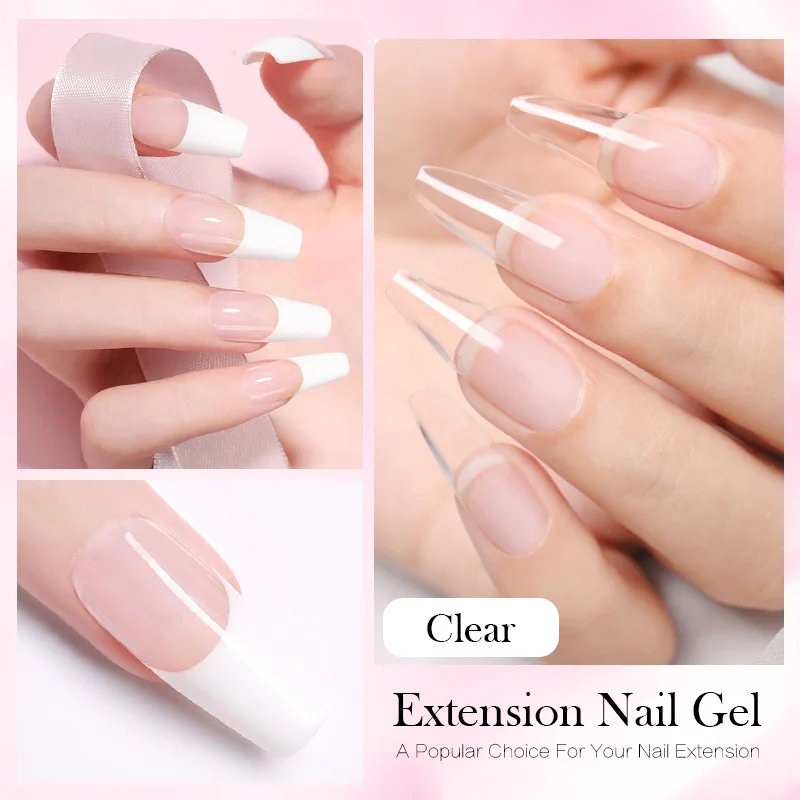 BORN PRETTY 60/30ml Hard Jelly Extension Nail Gel Polish French Nails Nude Pink White Clear Nail Supplies Gel for extension thumbnail 3