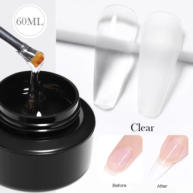 BORN PRETTY 60/30ml Hard Jelly Extension Nail Gel Polish French Nails Nude Pink White Clear Nail Supplies Gel for extension thumbnail 2