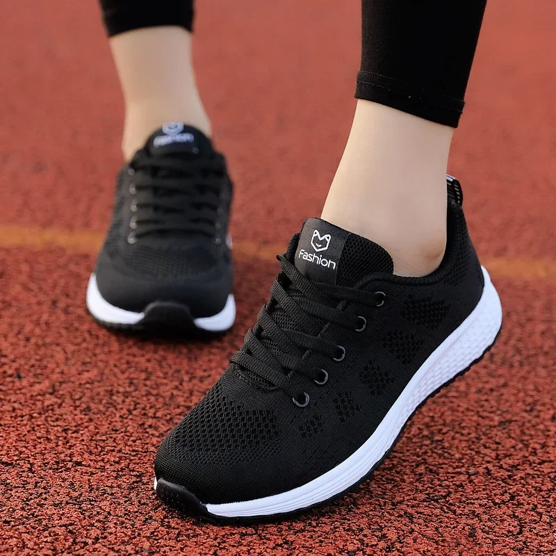 Women Casual Shoes Fashion Breathable Walking Mesh Flat Shoes Sneakers Women Running Gym Vulcanized Shoes White Female Footwear