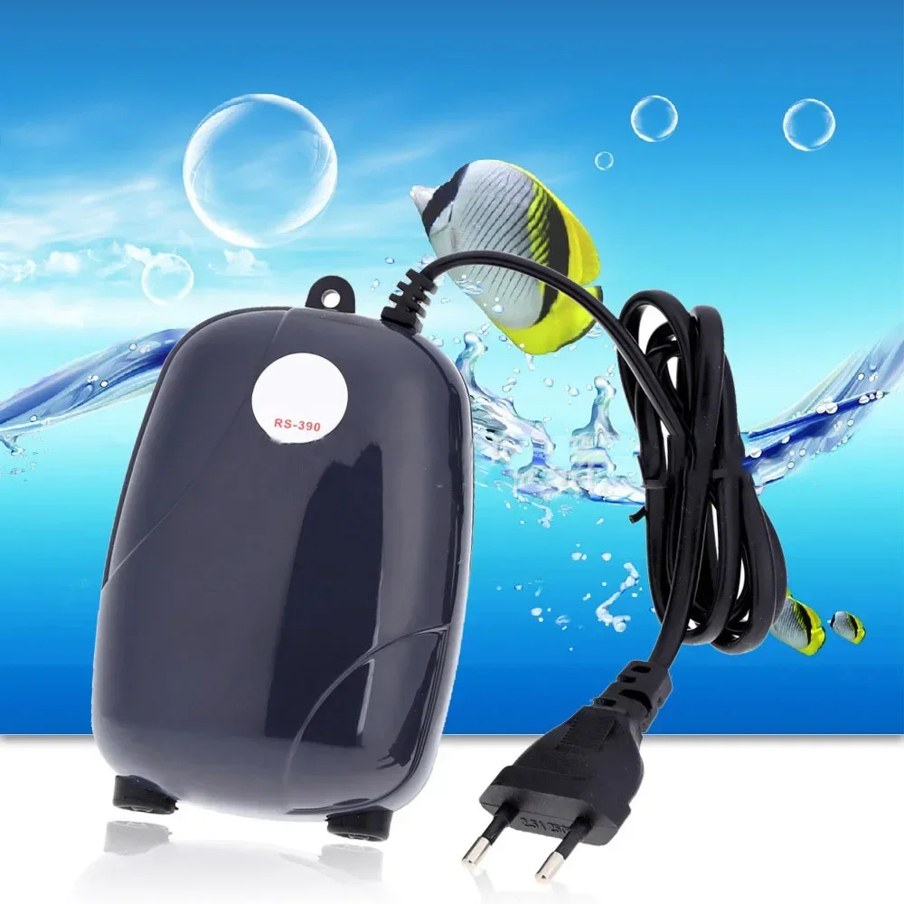 Aquarium Air Pump Fish Tank Mini Compressor Single Double Outlet with Check Valve Tube Aquatic Accessories 220V 3W 5W thumbnail 5