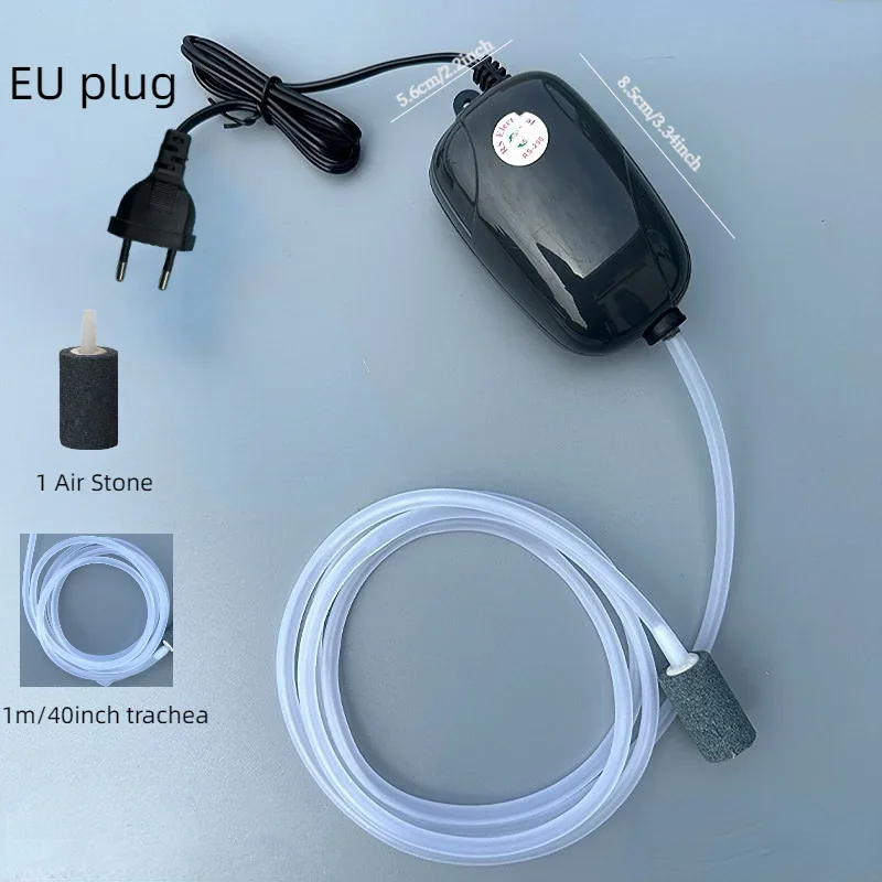Aquarium Air Pump Fish Tank Mini Compressor Single Double Outlet with Check Valve Tube Aquatic Accessories 220V 3W 5W thumbnail 3