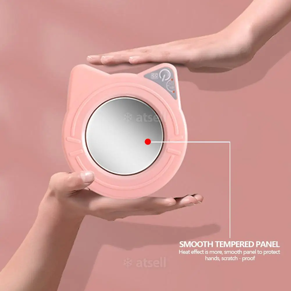 USB Cute Mug Warmer Cup Heater Desktop Heated Coaster for Coffee Milk Tea Temperatures Adjustable Cup Warming Pad thumbnail 3