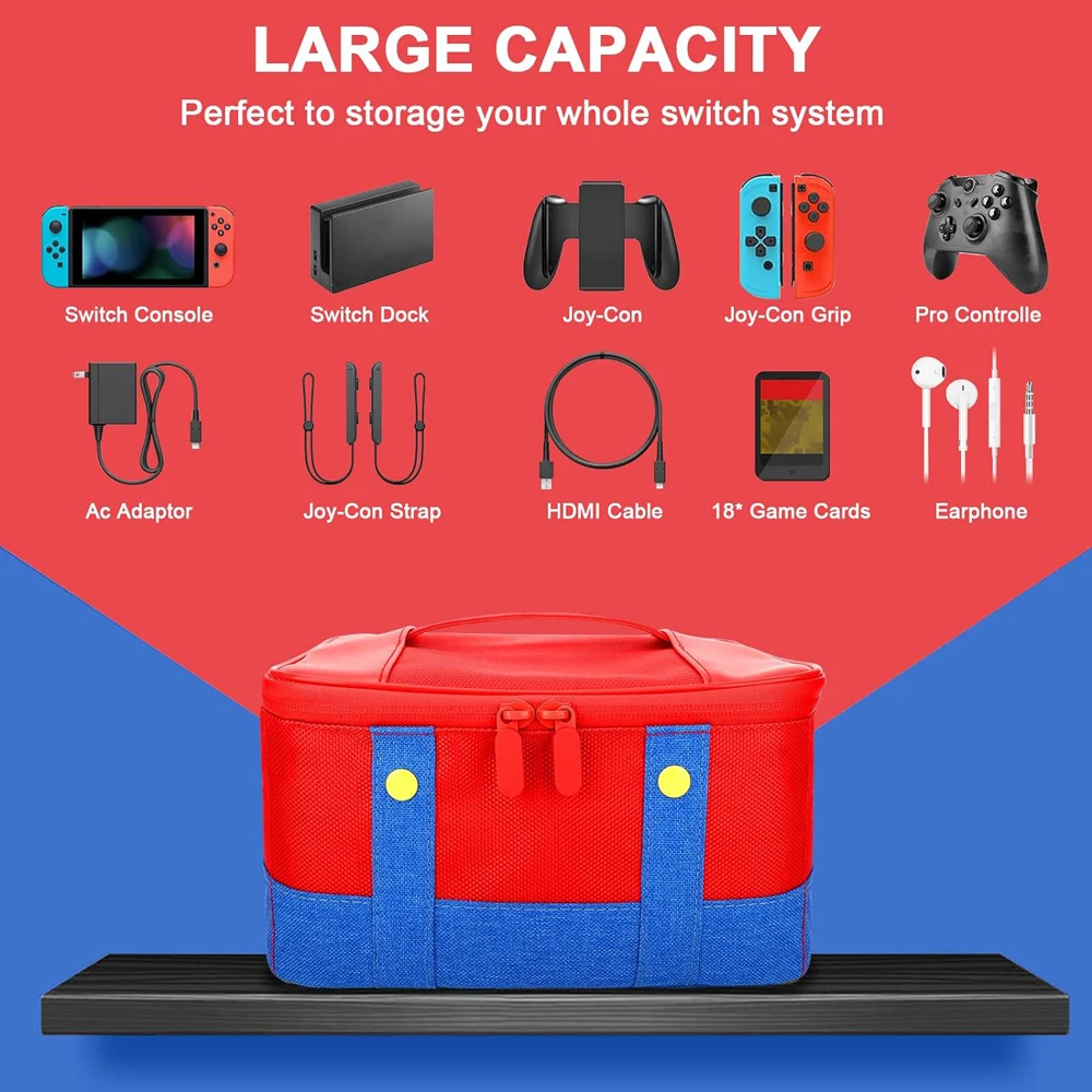 Large Carrying Protective Case for Nintendo Switch OLED Console Pro Controller Travel Storage Bag Case For Switch Accessories thumbnail 4
