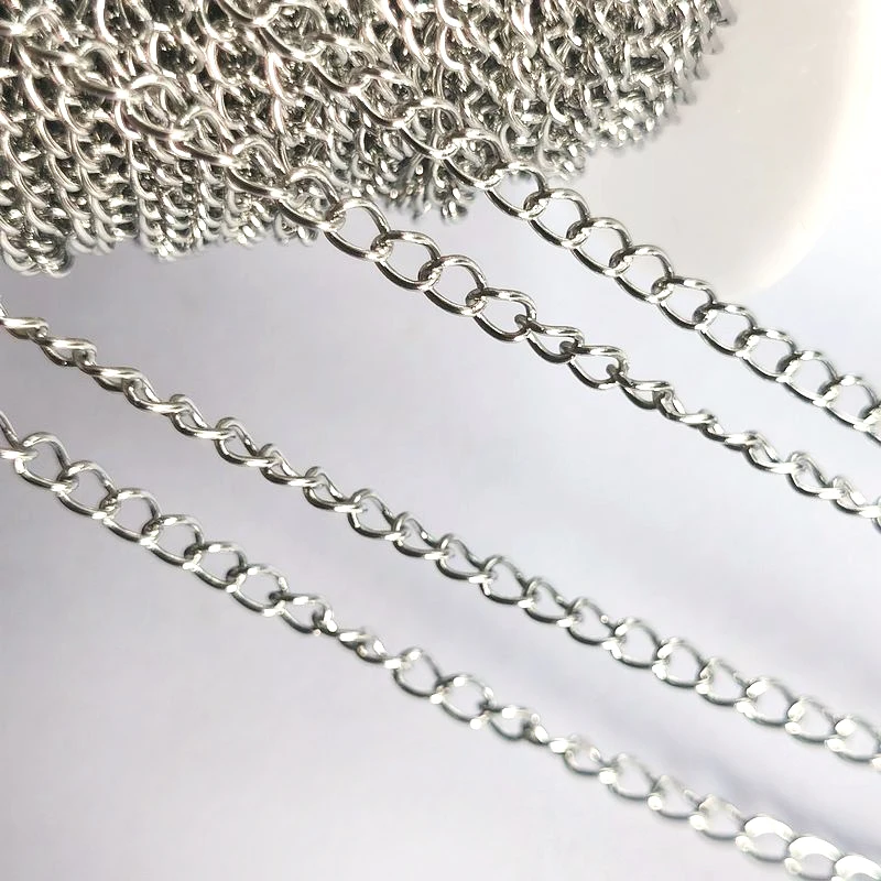 No Fade 2Meters Stainless Steel Chains for Jewelry Making DIY Necklace Bracelet Accessories Gold Chain Lips Beads Beaded Chain thumbnail 6