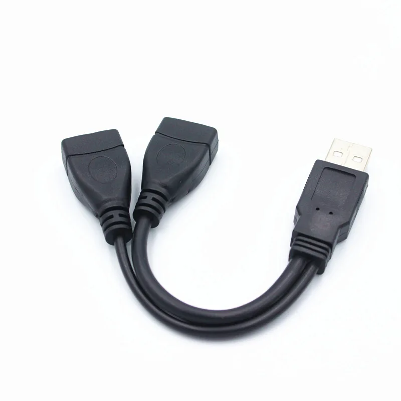 1 Male Plug To 2 Female Socket USB 2.0 Extension Line Data Cable Power Adapter Converter Splitter USB 2.0 Cable 15/30cm thumbnail 2