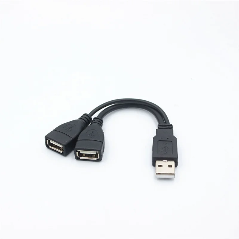 1 Male Plug To 2 Female Socket USB 2.0 Extension Line Data Cable Power Adapter Converter Splitter USB 2.0 Cable 15/30cm thumbnail 3