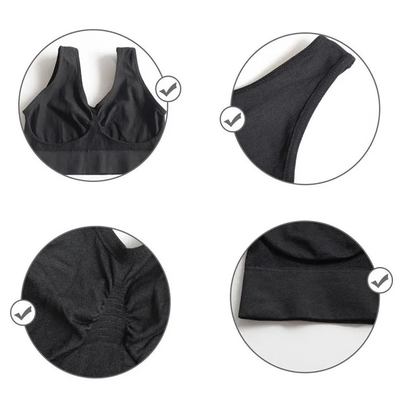 Women Sports Bra Without pad Sleep Brassiere Underwear sleep yoga sports bra vest Plus Size Top no sponge insert pad Bralette thumbnail 4