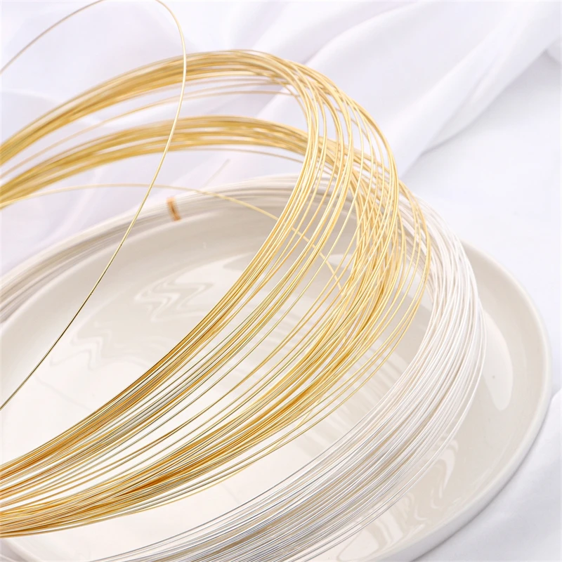 0.4/0.5/0.6/0.7/0.8mm Gold Copper Wire for Bracelet Necklace Colorfast Beading Wire Jewelry Cord String for DIY Craft Making