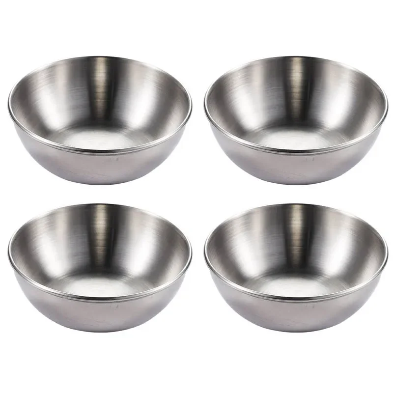 4pcs 2pcs Stainless Steel Golden Sauce Dishes Appetizer Seasoning Serving Dishes Sets Tray Spice Plates Kitchen Tableware thumbnail 6