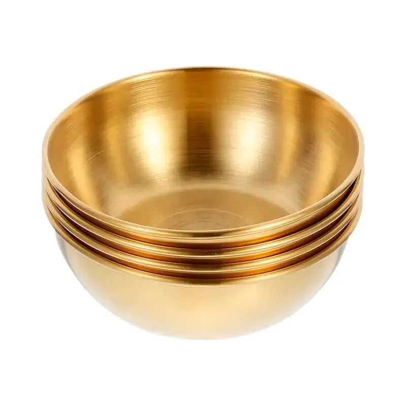 4pcs 2pcs Stainless Steel Golden Sauce Dishes Appetizer Seasoning Serving Dishes Sets Tray Spice Plates Kitchen Tableware thumbnail 5