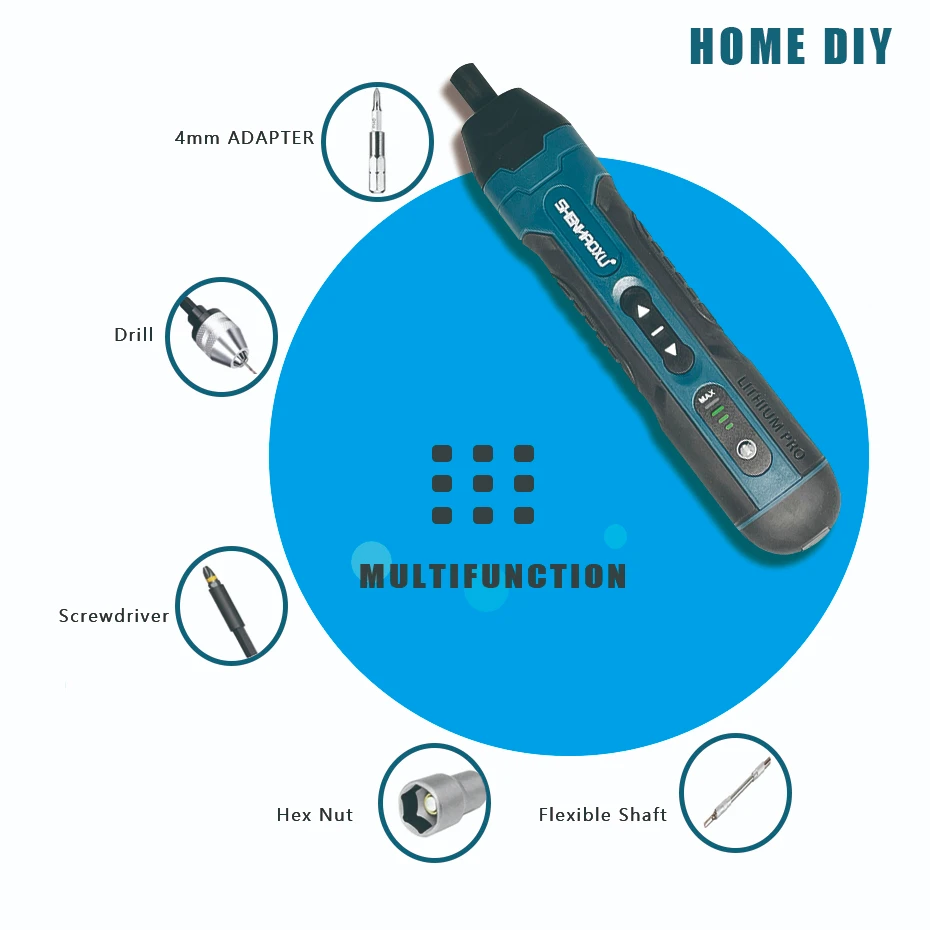 Cordless Electric Screwdriver Rechargeable 1300mah Lithium Battery Mini Drill 3.6V Power Tools Set Household Maintenance Repair thumbnail 5