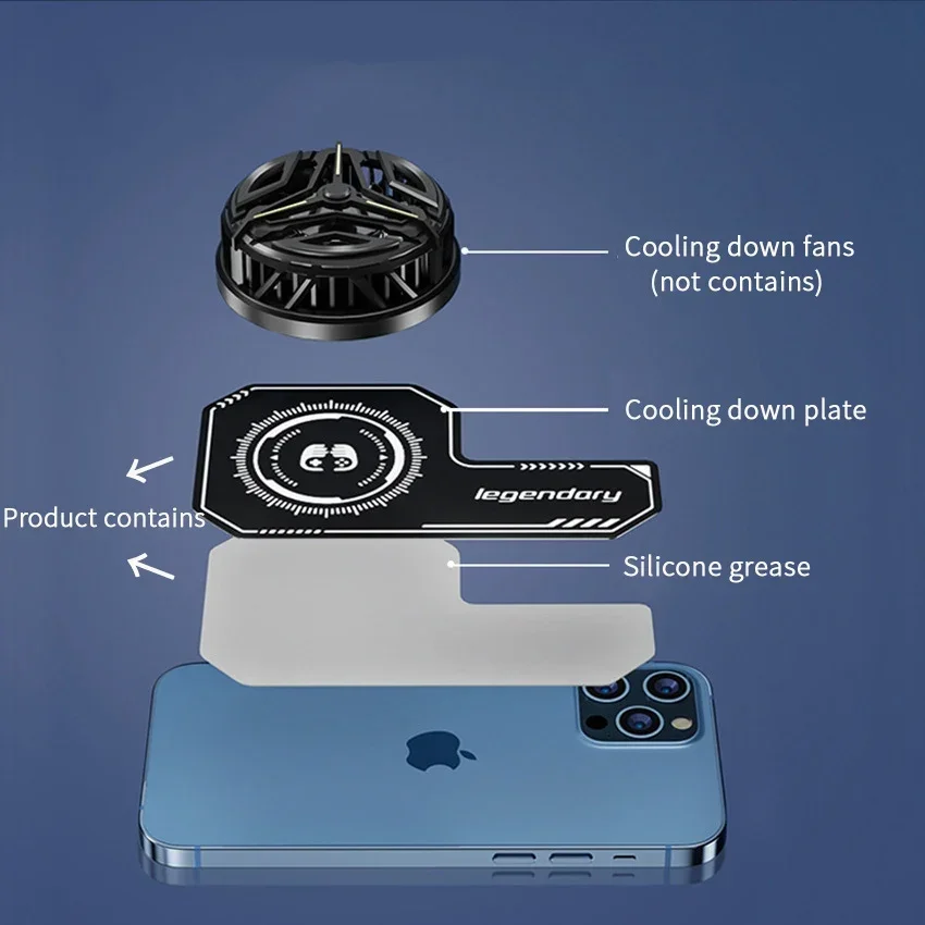 2026 Cell Phone Cooler Plate Radiator Magnetic Radiating Sticker for Game Cooling Fans Heat Sink For IPhone/Samsung/Xiaomi thumbnail 3