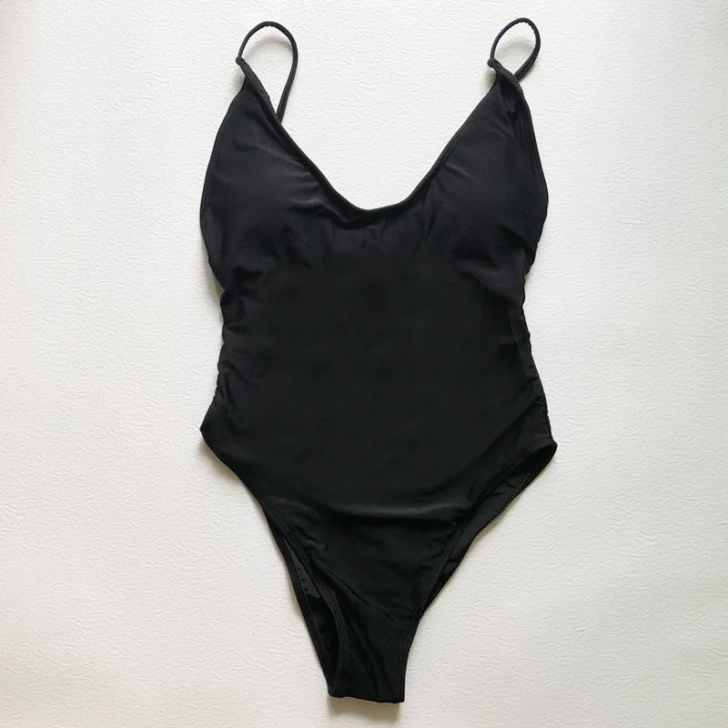 Sexy Padded Solid Swimsuit Women One Piece Bathing Suit 2025 New Bikinis Swimwear Summer Plus Size Beachwear Swimming Suit S-3XL thumbnail 2