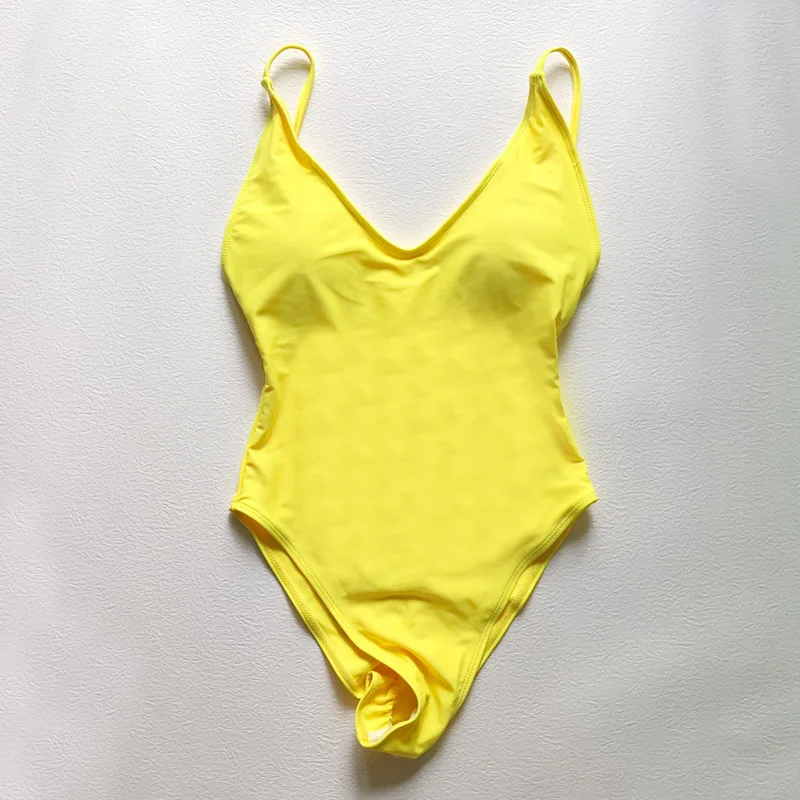 Sexy Padded Solid Swimsuit Women One Piece Bathing Suit 2025 New Bikinis Swimwear Summer Plus Size Beachwear Swimming Suit S-3XL thumbnail 6