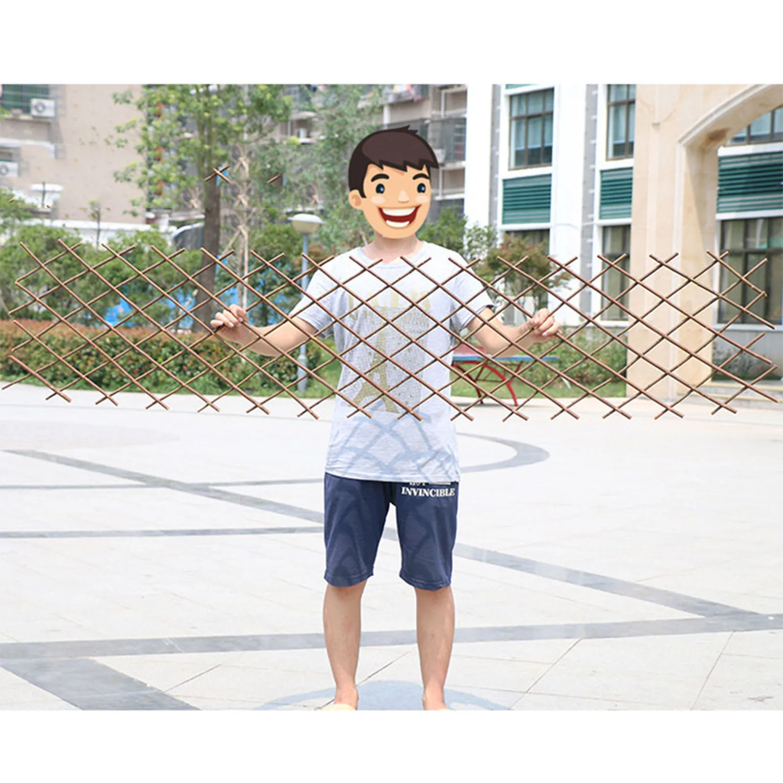 Flexible Solid Wood Fence Enclosure Partition Garden Outdoors Courtyard Balcony Wall Decoration Climb Pergola Grid Bamboo thumbnail 3
