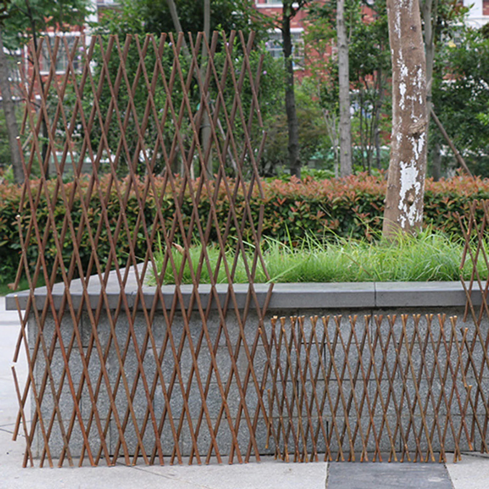 Flexible Solid Wood Fence Enclosure Partition Garden Outdoors Courtyard Balcony Wall Decoration Climb Pergola Grid Bamboo thumbnail 2