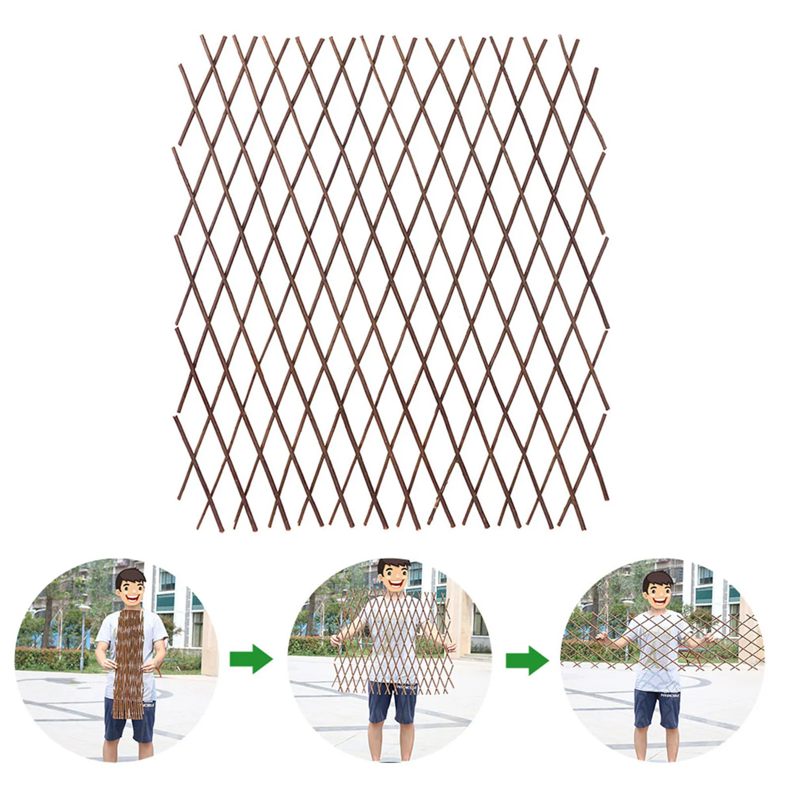 Flexible Solid Wood Fence Enclosure Partition Garden Outdoors Courtyard Balcony Wall Decoration Climb Pergola Grid Bamboo thumbnail 4