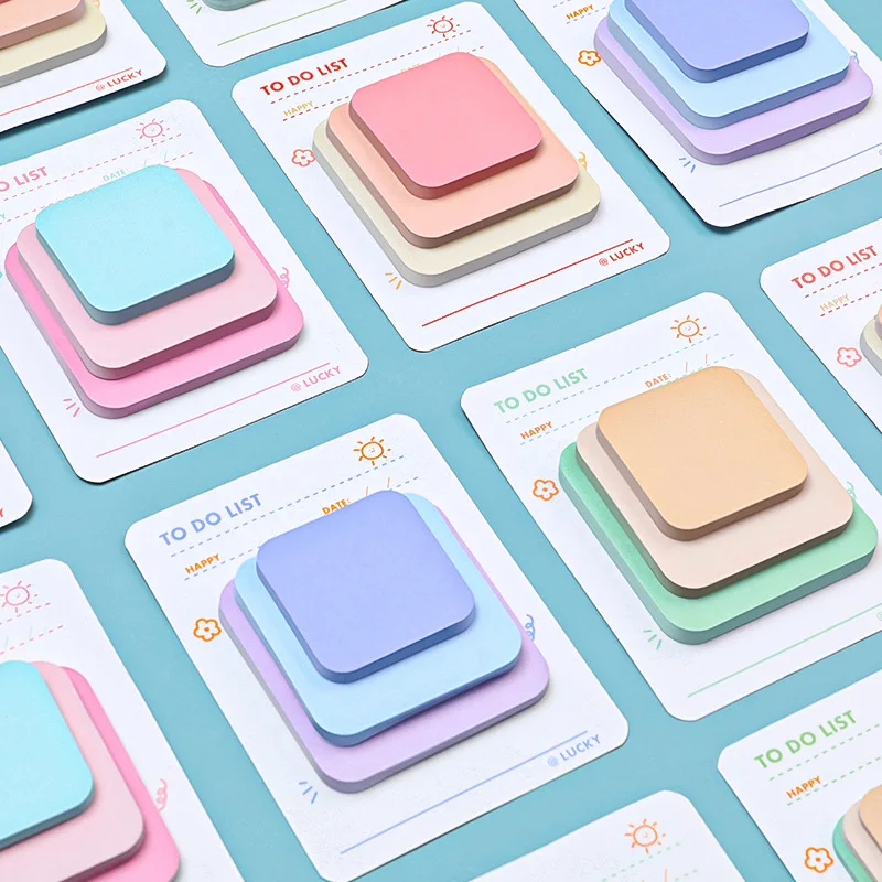 Multicolor Memo Pad 3 Size Adhesive Notepad Decal Scrapbooking DIY Diary Sticky Note Office School Supplies Kawaii Stationery thumbnail 2