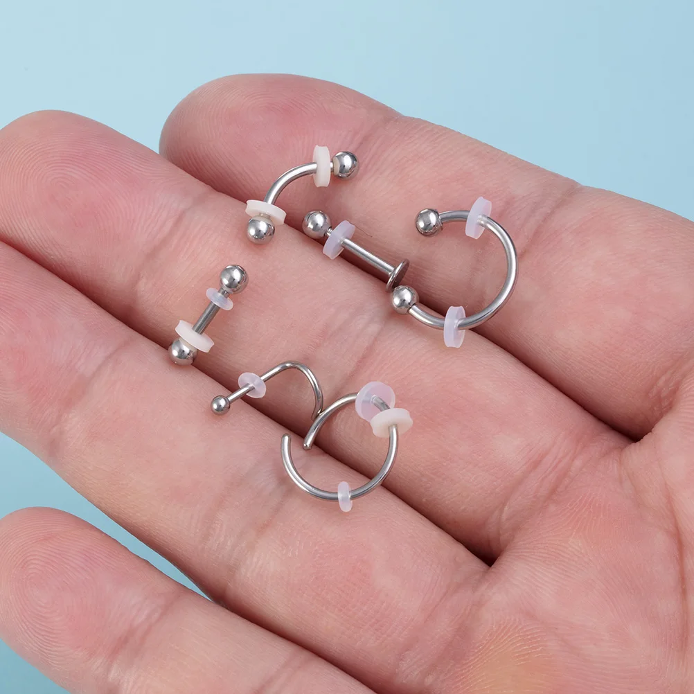 10Pcs Piercing Jewelry Silicone Pad Piercing Healing Silicone Discs for Industrial Cartilage Earrings Nose Tongue Lip Ring Stud thumbnail 6
