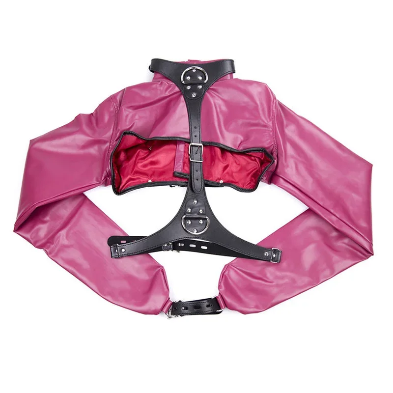 PU Leather Straitjacket BDSM Adult Games Straight Jacket Adjustable  Harness Body Bondage Sex Toy for Women and Men thumbnail 4